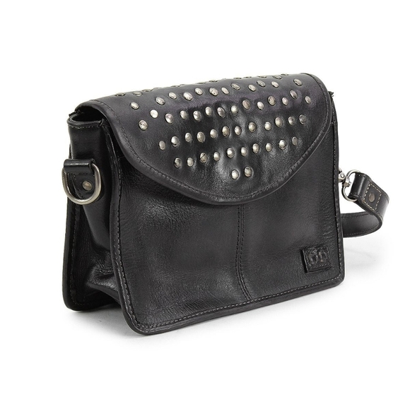Bed Stu Occurrence Studded Black Crossbody Bag Distressed Handmade NEW NWT - Picture 2 of 9